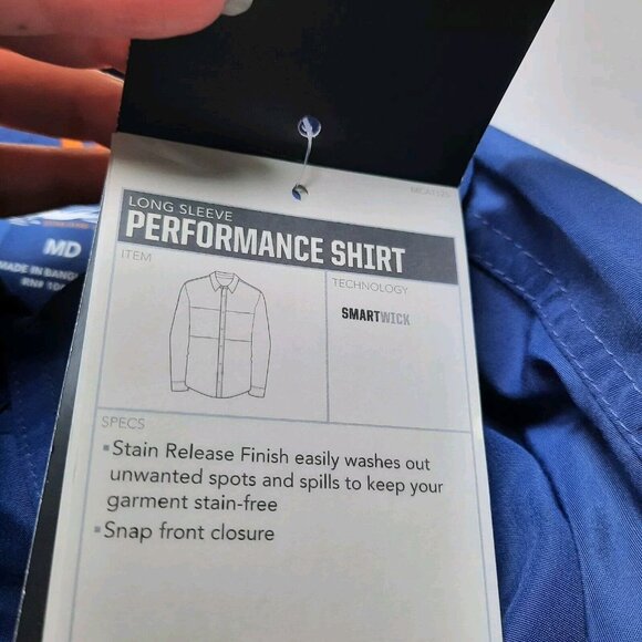 Field‎ & Stream Shirt Mens Medium Blue Technical Performance Snap Up Hiking - Picture 5 of 11